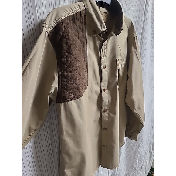 North River Outfitters Brown Quilted Shoulder/Elbow Patch Shooting Shirt Med - Picture 3 of 8
